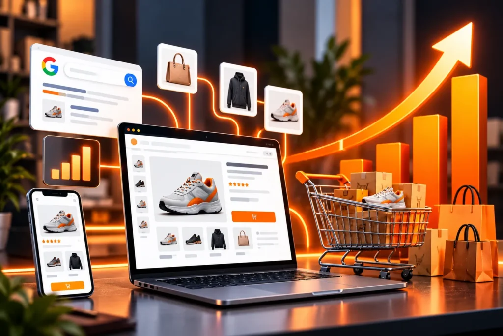 Ecommerce sales growth showing online store analytics
